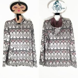 Pac Sun | Pink Accent Aztec Hoodie